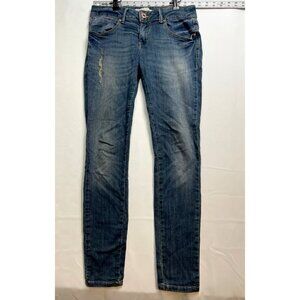 Aquamar jeans womens 40 low rise distressed 27 x 30 tapered blue